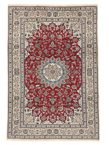 Nain Fine 9La Vloerkleed 200X295 Donkerrood/Zwart Wol, Perzië/Iran Carpetvista