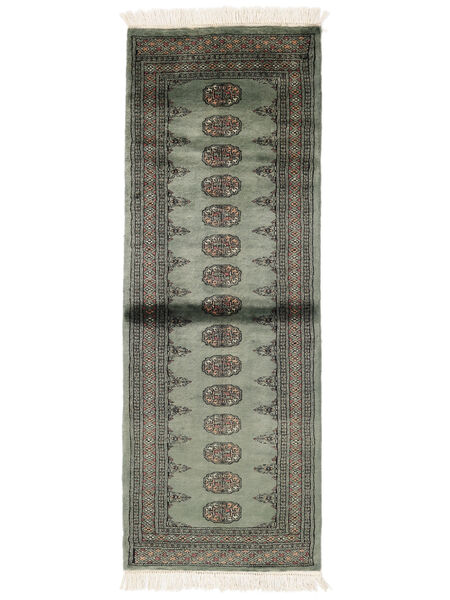  66X183 Pakistan Bokhara 3Ply Tæppe Løber Grøn/Mørkegrøn Pakistan Carpetvista