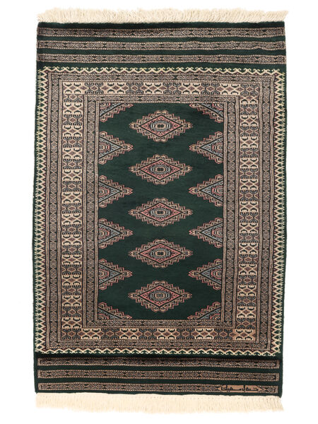  Pakistan Bukara 3Ply Tappeto 80X118 Di Lana Nero/Marrone Piccolo Carpetvista