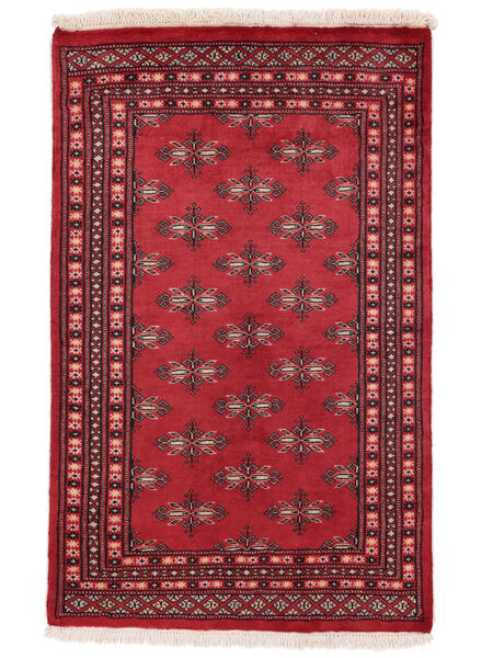  Pakistan Bokhara 2Ply 80X126 Uldtæppe Mørkerød/Sort Lille Carpetvista