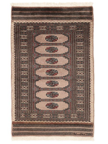  Pakistan Bukara 3Ply Alfombra 80X125 De Lana Marrón/Negro Pequeño Carpetvista