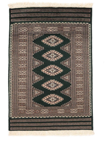  Pakistan Bokhara 2Ply Vloerkleed 79X117 Wol Zwart/Bruin Klein Carpetvista