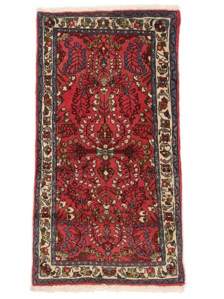 67X125 Dywan Orientalny Lillian Ciemnoczerwony/Czarny (Wełna, Persja/Iran) Carpetvista