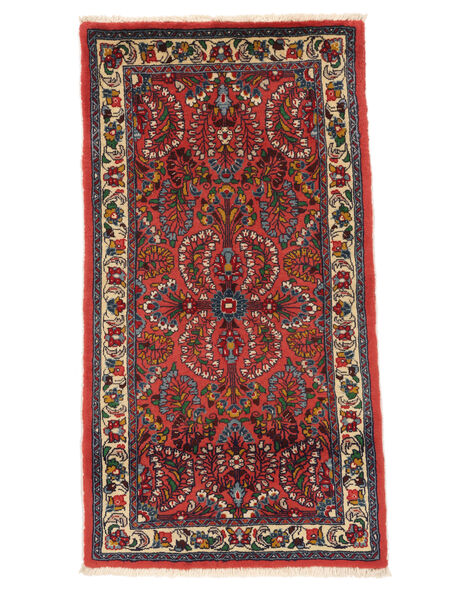  65X123 Sarough Teppe Mørk Rød/Svart Persia/Iran Carpetvista