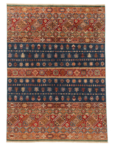  Shabargan Tæppe 175X243 Uldtæppe Sort/Mørkerød Carpetvista