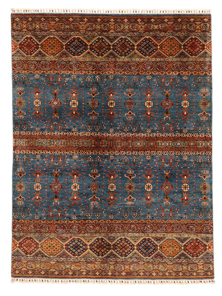  178X238 Gestreift Shabargan Teppich Wolle, Carpetvista