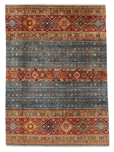 182X249 Tappeto Shabargan Moderno Rosso Scuro/Marrone (Lana, Afghanistan) Carpetvista