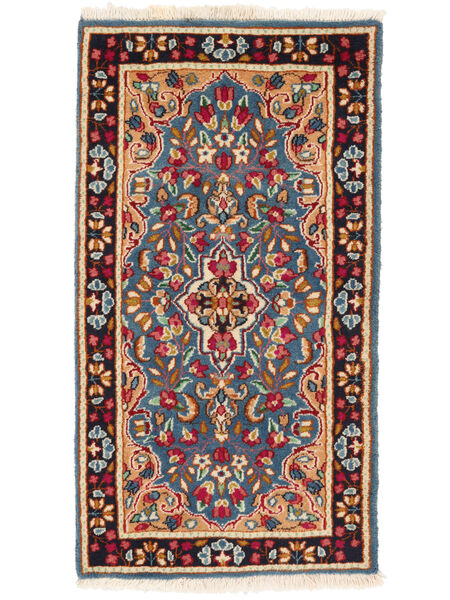  Persischer Kerman Teppich 65X119 Dunkelrot/Dunkelblau (Wolle, Persien/Iran)