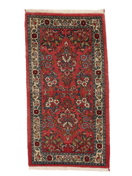  Persischer Sarough Teppich 68X124 Dunkelrot/Schwarz (Wolle, Persien/Iran)