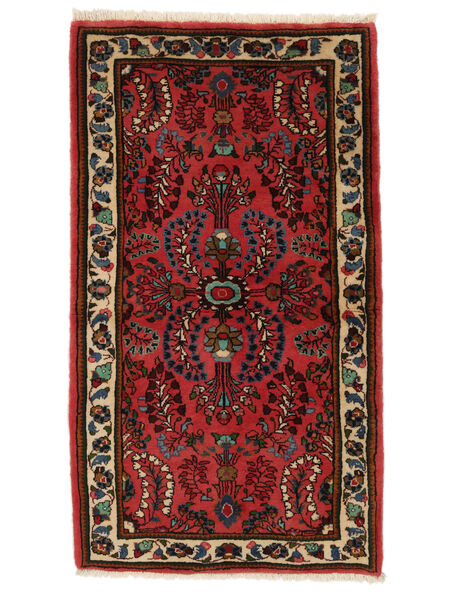 Lillian Vloerkleed 70X123 Zwart/Donkerrood Wol, Perzië/Iran Carpetvista