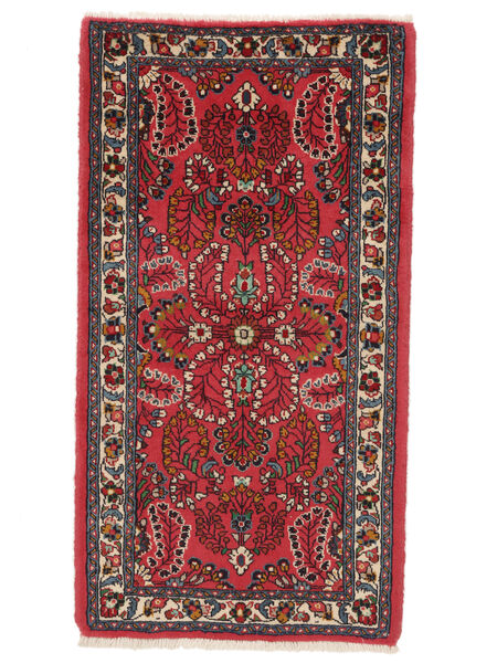  Perzisch Sarough Vloerkleed 70X127 Donkerrood/Zwart (Wol, Perzië/Iran)