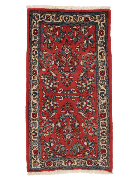  Sarouk Rug 64X123 Persian Wool Dark Red/Black Small Carpetvista