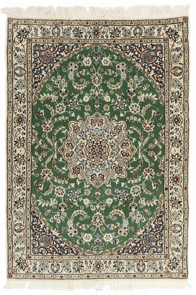  Persischer Nain 9La Teppich 98X145 Schwarz/Dunkelgelb (Wolle, Persien/Iran)