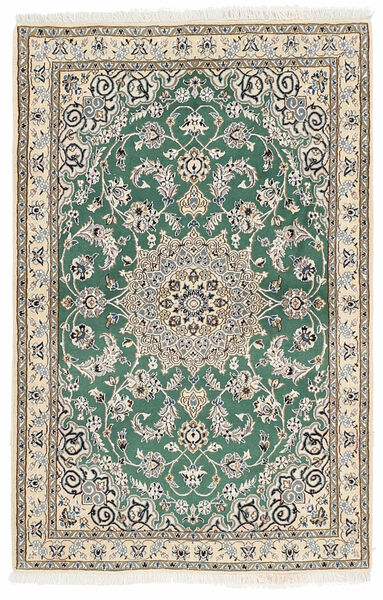 Nain 9La Teppich 97X148 Beige/Dunkelgrün Wolle, Persien/Iran