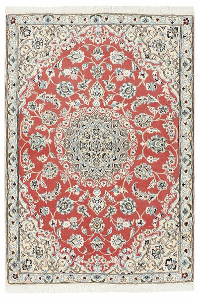 87X128 Alfombra Nain 9La Oriental Beige/Rojo Oscuro (Lana, Persia/Irán)