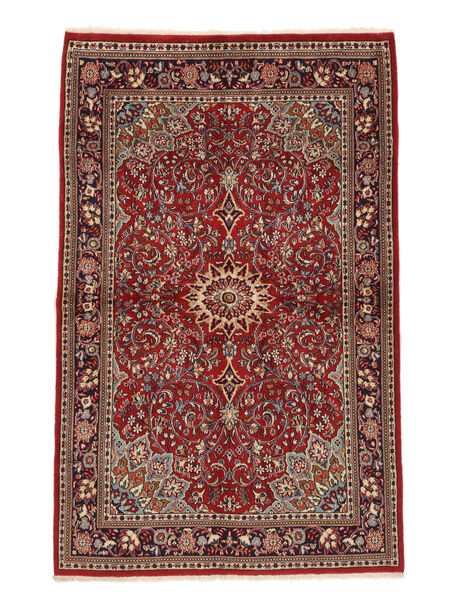  Oosters Sarough Fine Vloerkleed 132X208 Donkerrood/Zwart Wol, Perzië/Iran Carpetvista