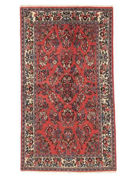 126X222 Alfombra Oriental Sarough Fine Rojo Oscuro/Negro (Lana, Persia/Irán) Carpetvista