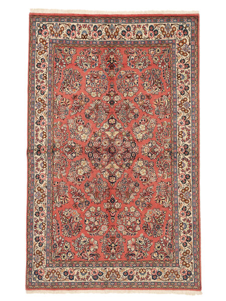 133X213 Sarough Fine Matta Orientalisk Mörkröd/Brun (Ull, Persien/Iran) Carpetvista