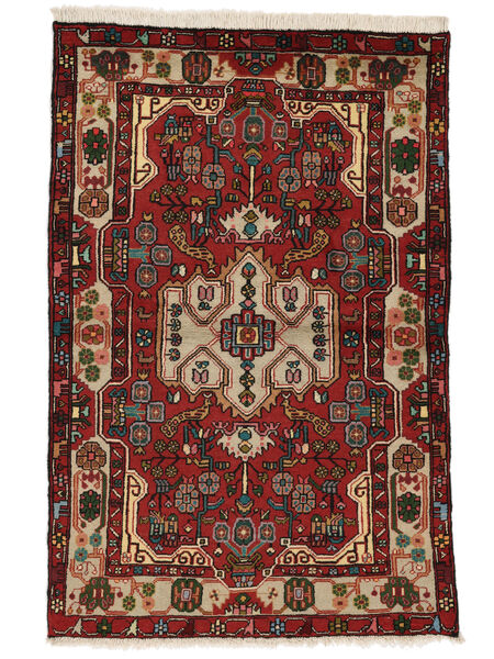  Persisk Nahavand Old Teppe 105X155 Svart/Mørk Rød Carpetvista