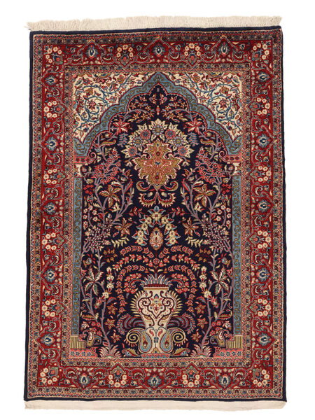  Persan Sarouk Fine Covor 109X158 Negru/Dark Red Carpetvista