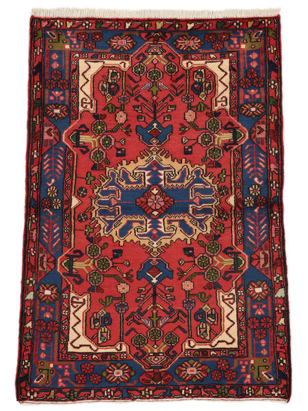 103X150 Alfombra Oriental Nahavand Old Negro/Rojo Oscuro (Lana, Persia/Irán) Carpetvista