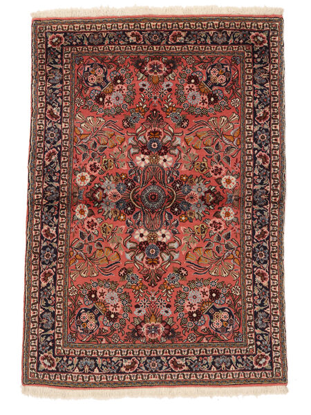 105X154 Sarough Fine Teppe Orientalsk Svart/Mørk Rød (Ull, Persia/Iran) Carpetvista