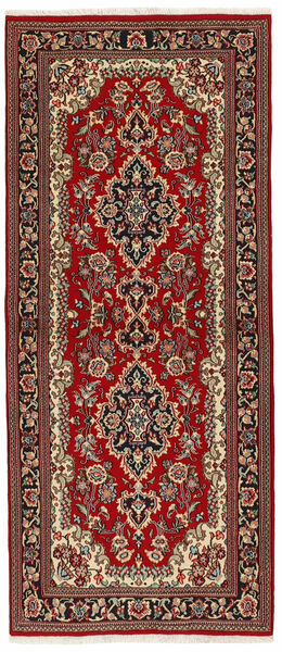  Qum Kork/Di Seta Tappeto 83X203 Persiano Di Lana Rosso Scuro/Nero Piccolo