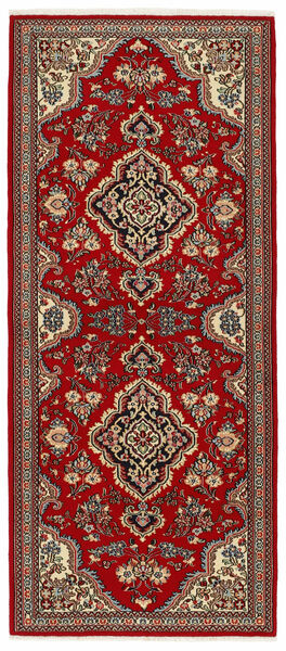  Qum Kork/Silk Rug 84X201 Persian Wool Dark Red/Black Small