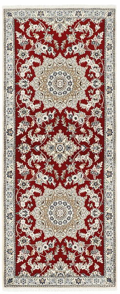 Nain 9La Teppich 80X195 Läufer Dunkelrot/Dunkelgelb Wolle, Persien/Iran