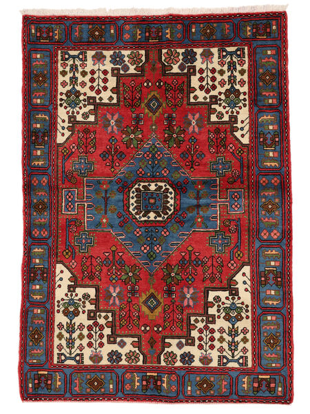 Tappeto Orientale Nahavand Old 135X193 Nero/Rosso Scuro (Lana, Persia/Iran)