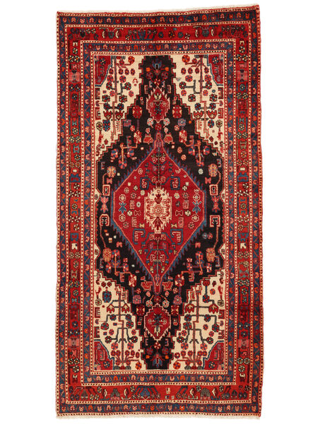 Alfombra Nahavand Old 157X306 De Pasillo Rojo Oscuro/Negro (Lana, Persia/Irán)