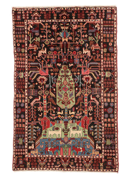  Nahavand Old Tappeto 156X244 Persiano Di Lana Nero/Rosso Scuro Piccolo Carpetvista