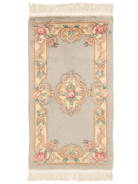  China 90 Line Covor 69X122 Lână Bej/Maro Mic Carpetvista