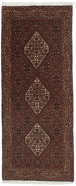 84X205 Bidjar Teppich Orientalischer Läufer Schwarz/Braun (Wolle, Persien/Iran)