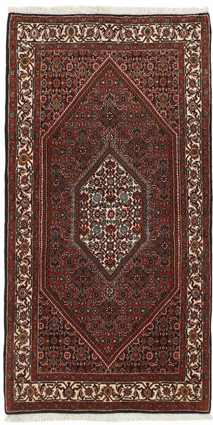 Tapete Oriental Bijar 86X167 Preto/Vermelho Escuro (Lã, Pérsia/Irão)