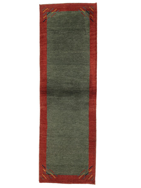 Tappeto Persiano Gabbeh Rustic 61X196 Passatoie Nero/Rosso Scuro (Lana, Persia/Iran)