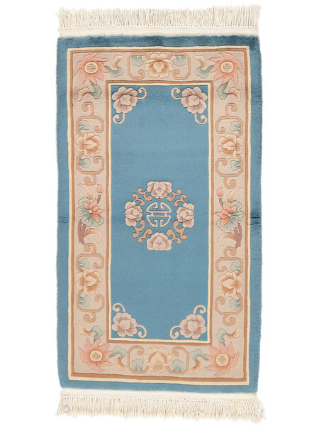  Orientalischer China 90 Line Teppich 76X140 Dunkelblau/Braun Wolle, China Carpetvista