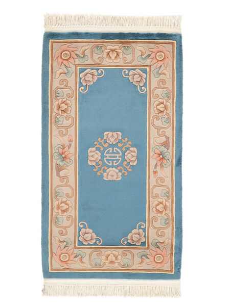 76X140 Kina 90 Line Matta Orientalisk Mörkblå/Brun (Ull, Kina) Carpetvista