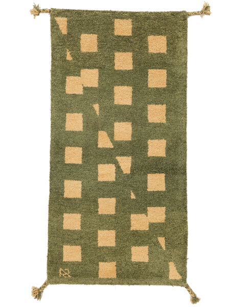 Alfombra Gabbeh Rustic 60X120 Amarillo Oscuro/Verde Oscuro (Lana, Persia/Irán)