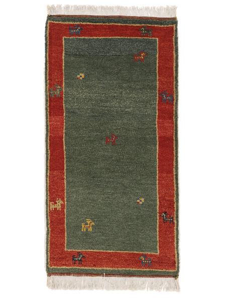  Persialainen Gabbeh Rustic Matot Matto 63X123 Musta/Tummanpunainen (Villa, Persia/Iran)