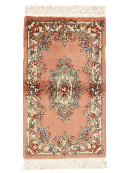  Kina 90 Line 91X152 Uldtæppe Brun/Beige Lille Carpetvista