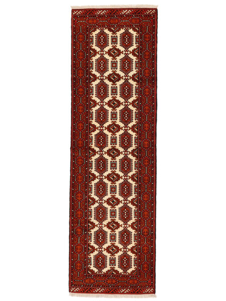 Alfombra Oriental Turkaman 86X285 De Pasillo Rojo Oscuro/Negro (Lana, Persia/Irán)