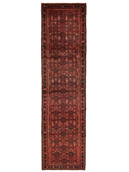  Oriental Hosseinabad Fine Rug 84X312 Runner
 Dark Red/Black Wool, Persia/Iran Carpetvista