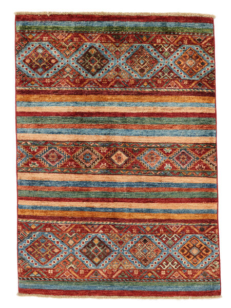 89X124 Shabargan Rug Modern Dark Red/Dark Green (Wool, Afghanistan) Carpetvista