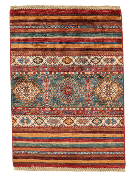 83X117 Tappeto Shabargan Moderno Rosso Scuro/Nero (Lana, Afghanistan) Carpetvista