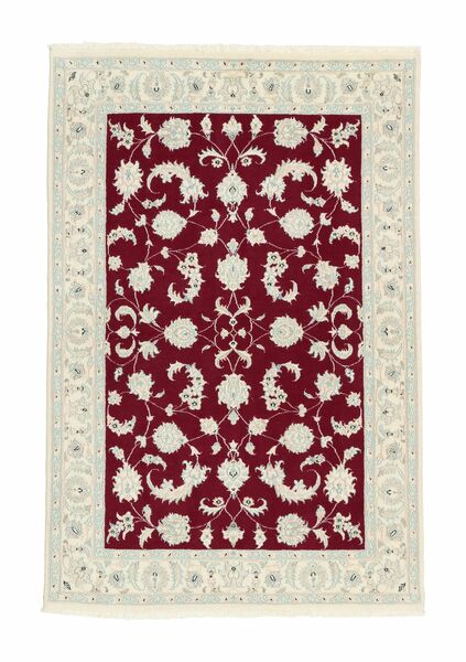 Tappeto Persiano Nain 9La Sherkat Farsh 98X147 Verde/Rosso Scuro (Lana, Persia/Iran)