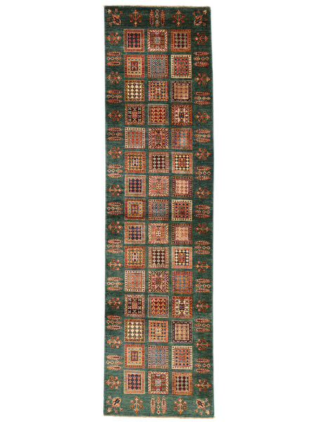 84X312 Shabargan Vloerkleed Modern Tapijtloper Bruin/Zwart (Wol, Afghanistan) Carpetvista