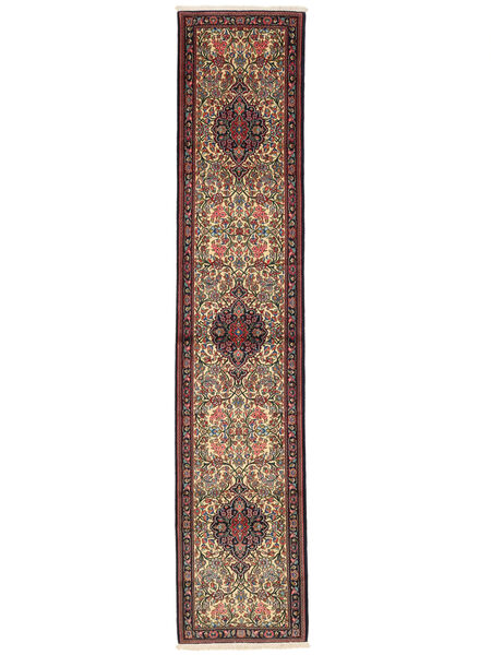 Alfombra Persa Shahrekord 81X390 De Pasillo Rojo Oscuro/Negro (Lana, Persia/Irán)