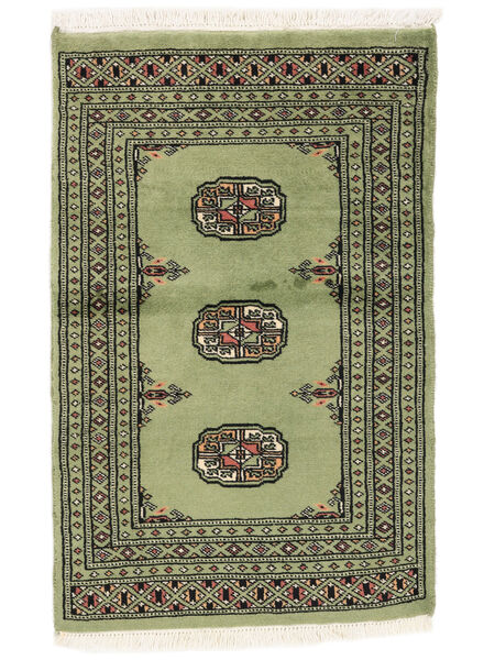  Pakistan Bokhara 2Ply 62X96 Uldtæppe Grøn/Sort Lille Carpetvista