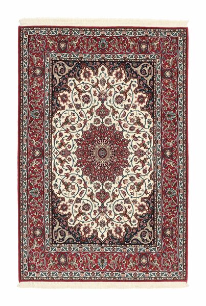 Tapete Isfahan Fio De Seda 110X165 Vermelho Escuro/Preto (Lã, Pérsia/Irão)